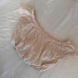 boho cream eyelet crop top